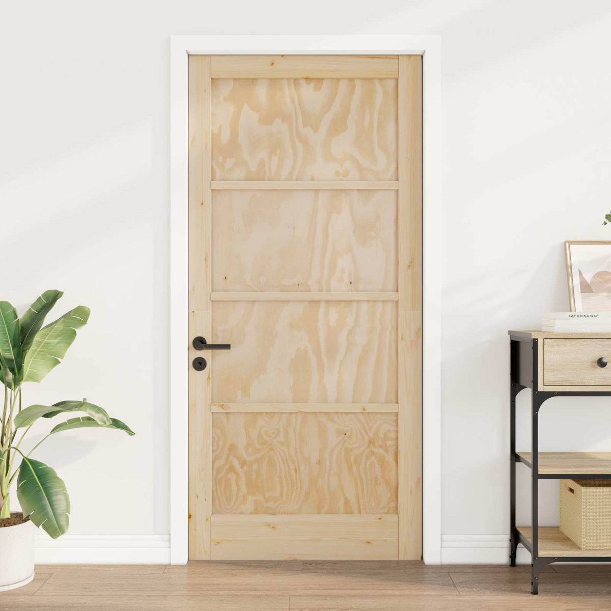 Indvendig Dør 93 x 202 cm Krydsfinér Naturfarvet
