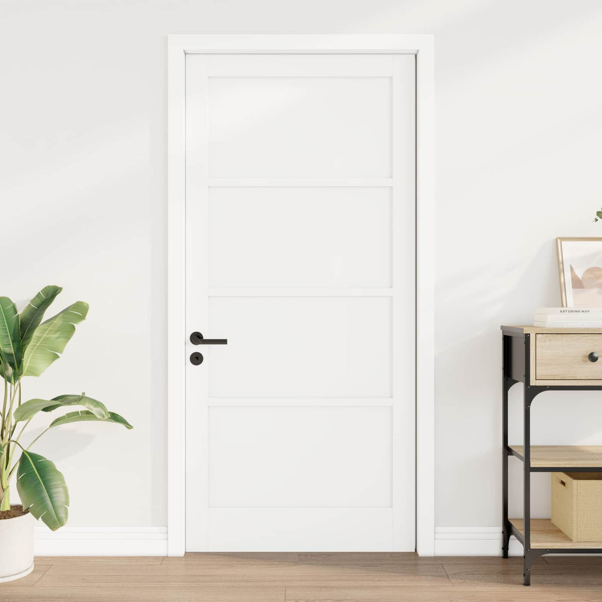 Indvendig Dør 93 x 202 cm Krydsfinér Hvid