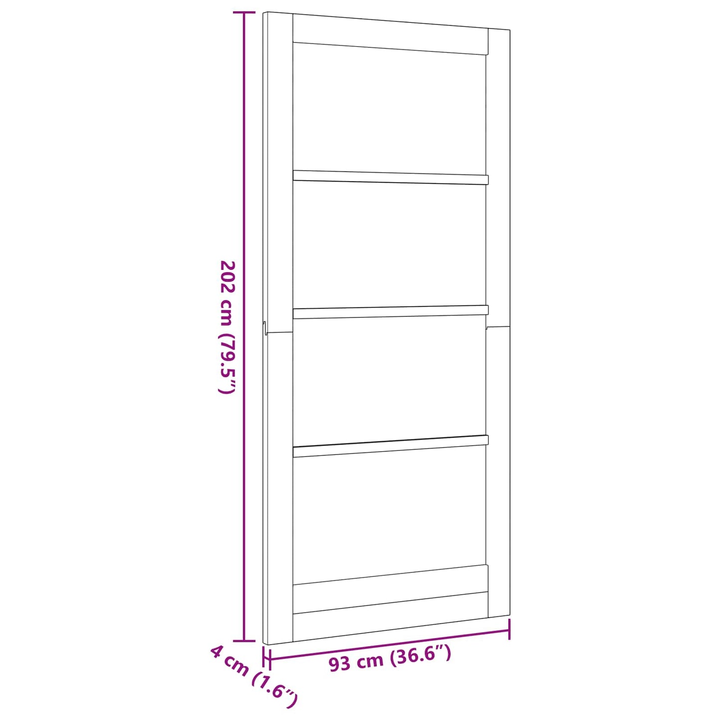 Indvendig Dør 93 x 202 cm Krydsfinér Hvid