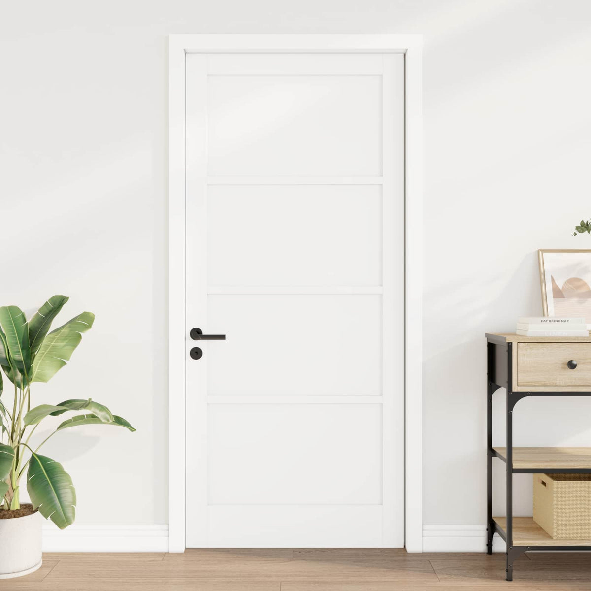 Indvendig Dør 93 x 211 cm Krydsfinér Hvid