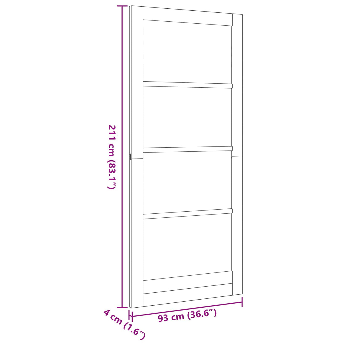 Indvendig Dør 93 x 211 cm Krydsfinér Hvid
