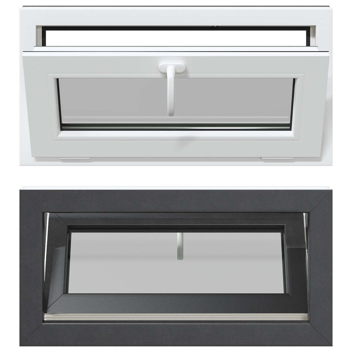 Kældervindue RISOR 80 x 40 cm PVC og klart, almindeligt glas