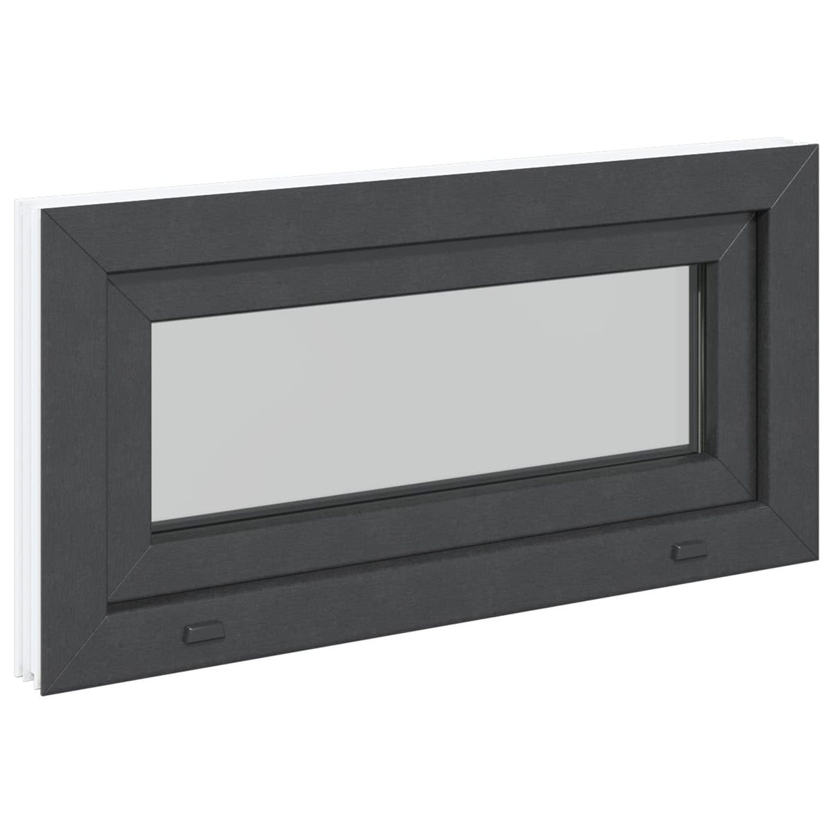 Kældervindue RISOR 80 x 40 cm PVC og klart, almindeligt glas