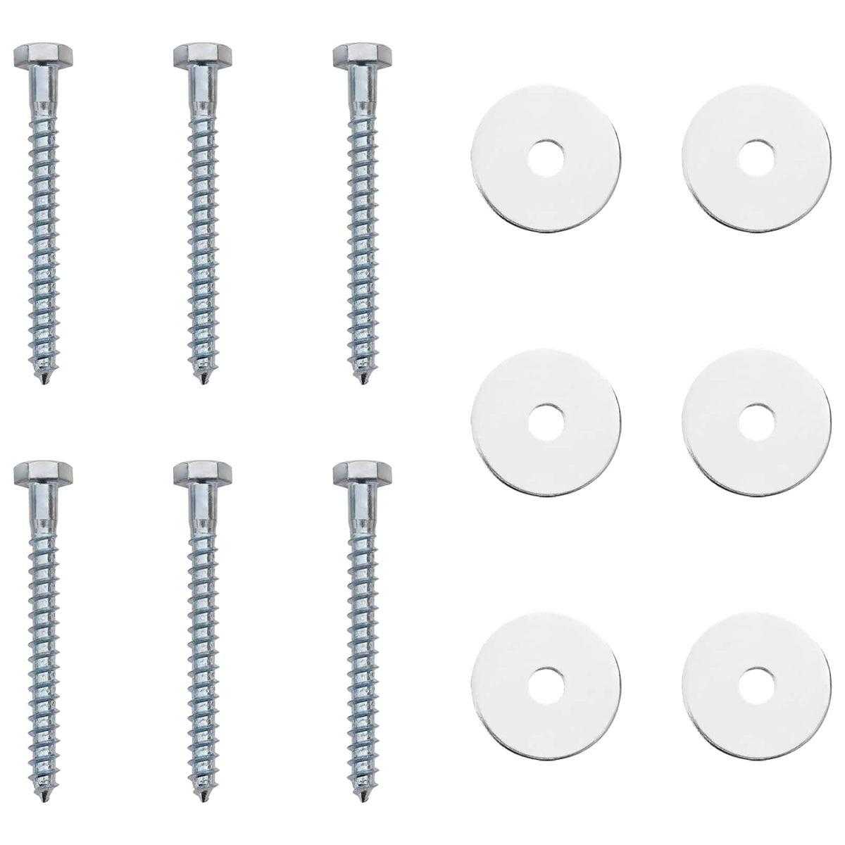 Jordanker 6 stk. Ø10 x 30 cm Galvaniseret metal Sølv