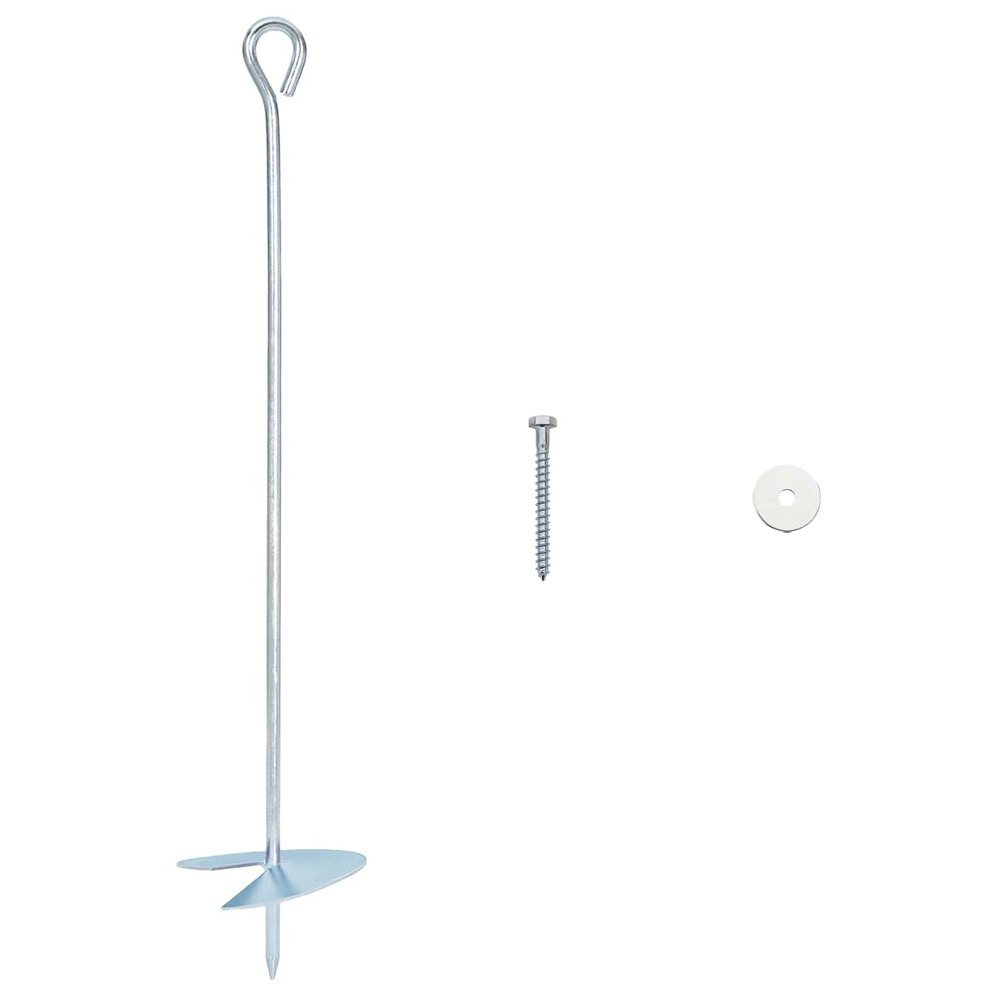 Jordanker 10 stk. Ø10 x 50 cm Galvaniseret metal Sølv