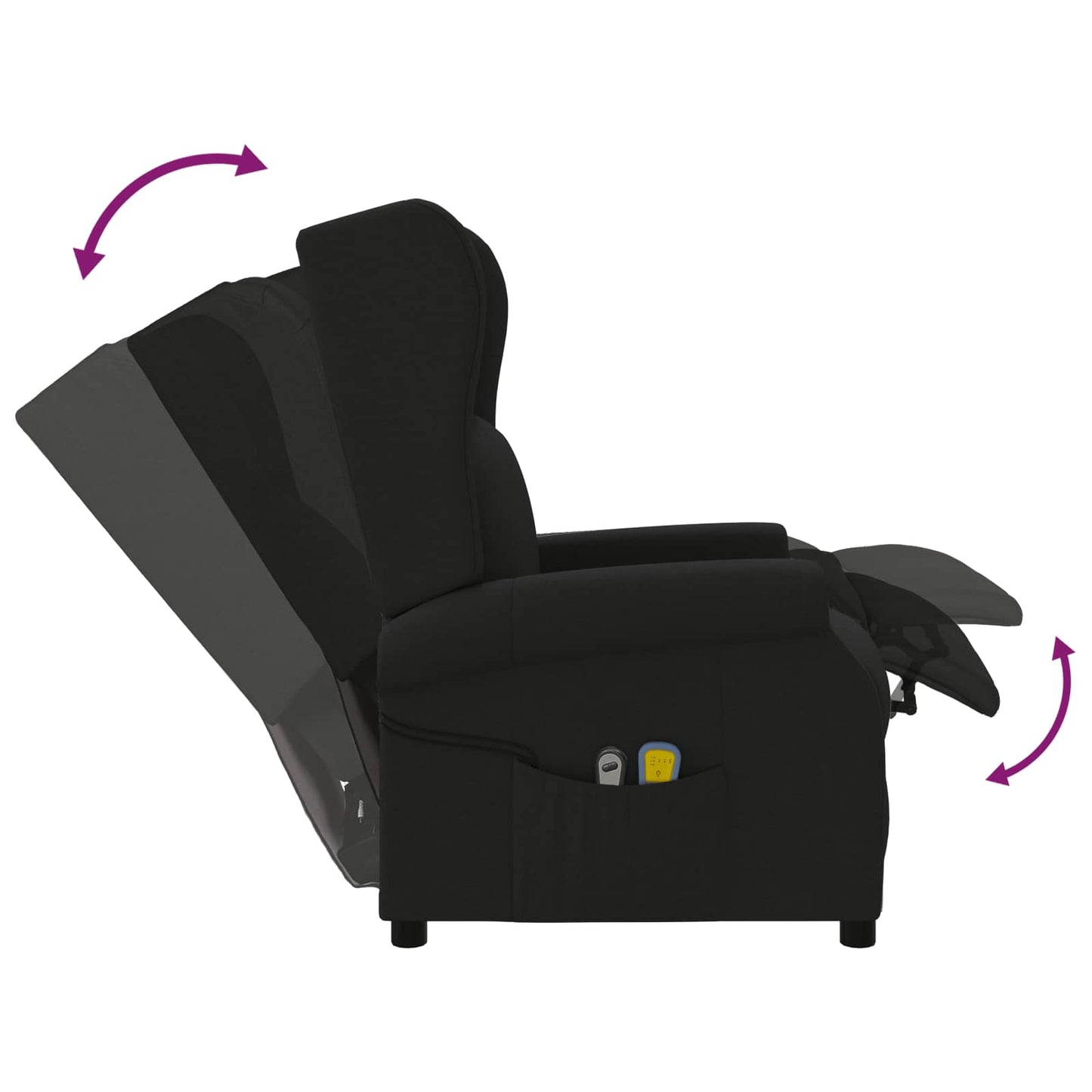 Wingback elektrisk massage lænestol Sort Stof