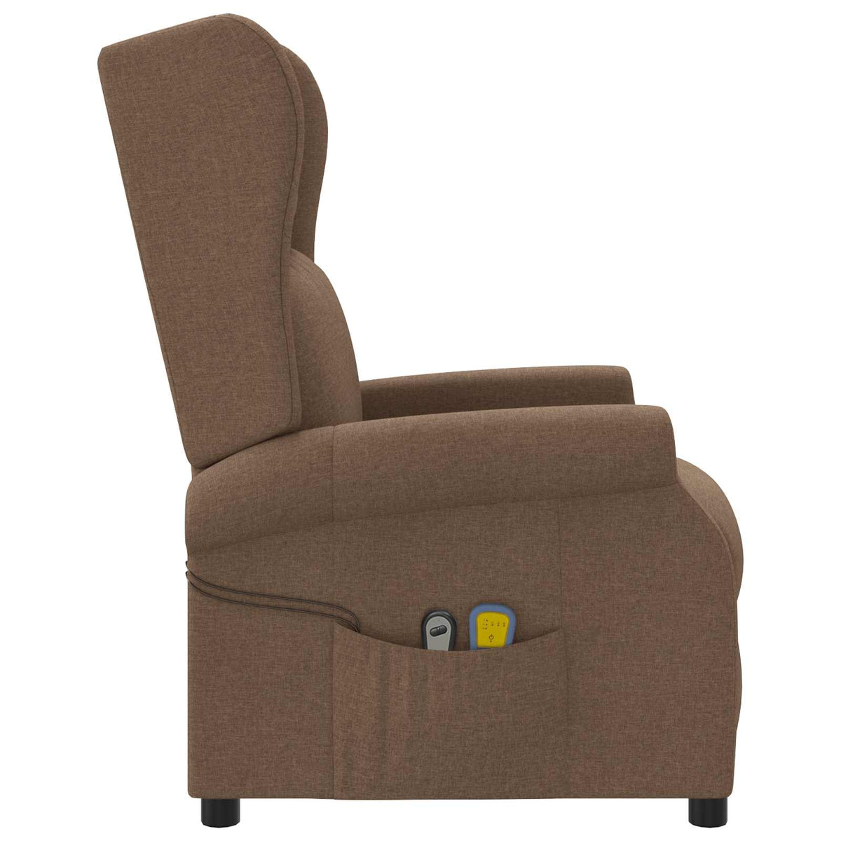 Wingback elektrisk massage lænestol Brun Stof