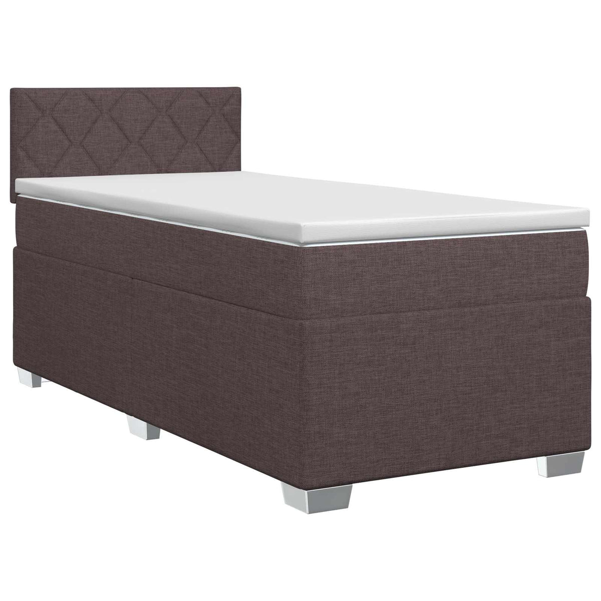 Boxmadras med topmadras Mørk Brun 80 x 200 cm Stof