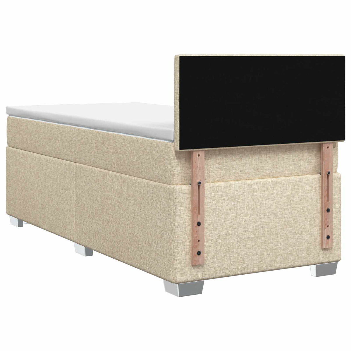 Boxmadras med topmadras Cremefarvet 90 x 190 cm Stof