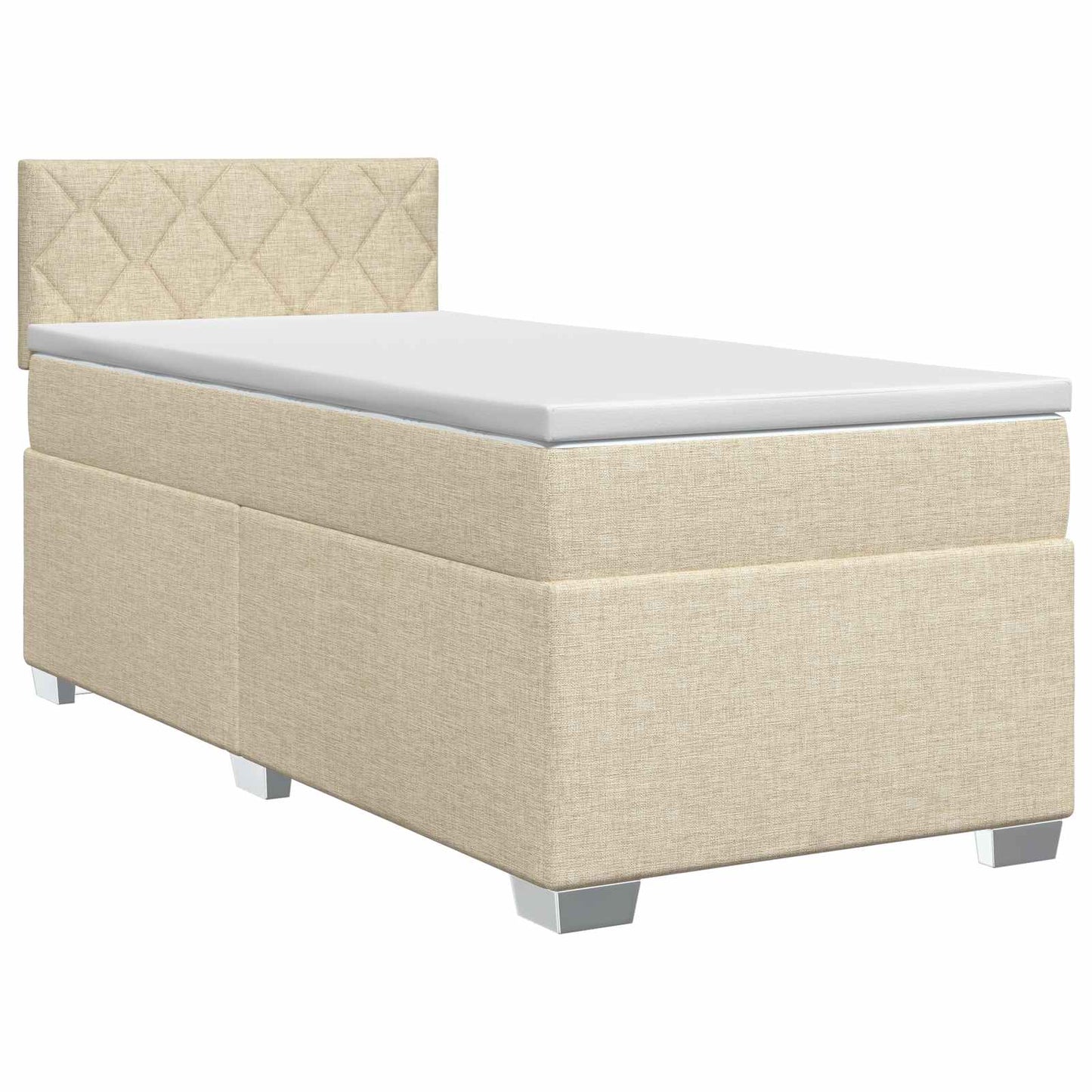 Boxmadras med topmadras Cremefarvet 90 x 190 cm Stof