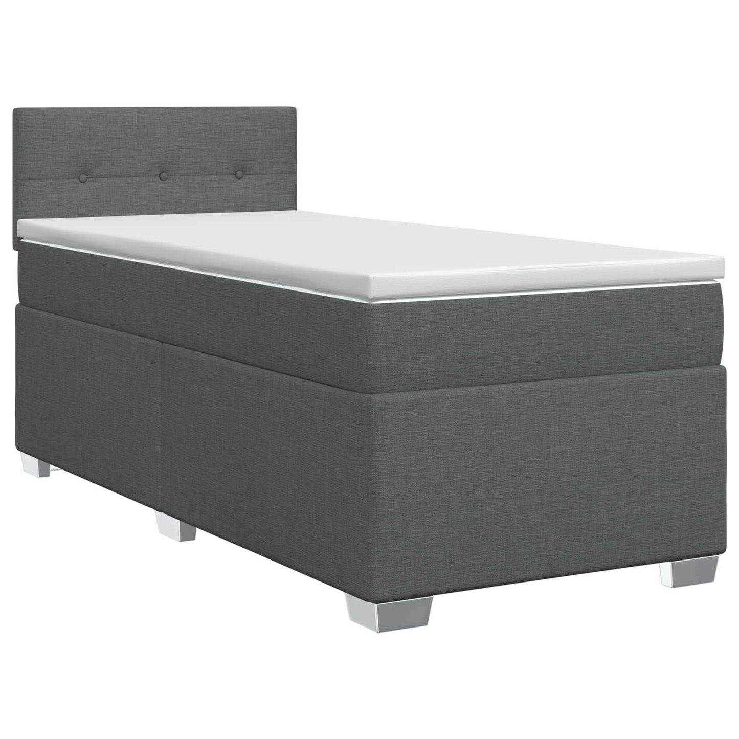 Boxmadras med topmadras Mørkegrå 90 x 200 cm Stof
