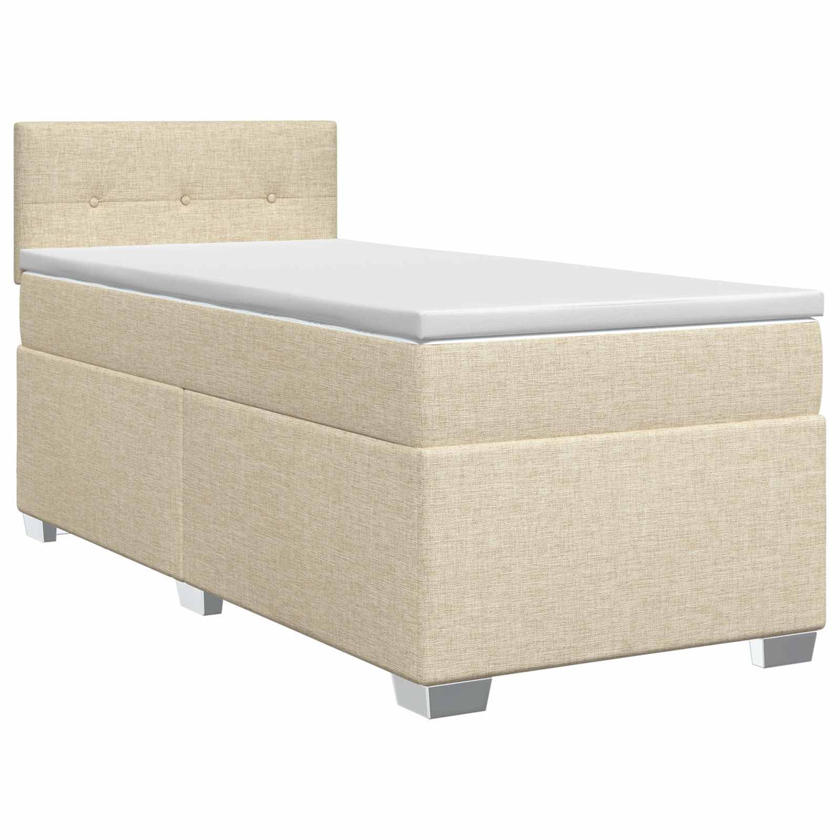 Boxmadras med topmadras Cremefarvet 90 x 200 cm Stof