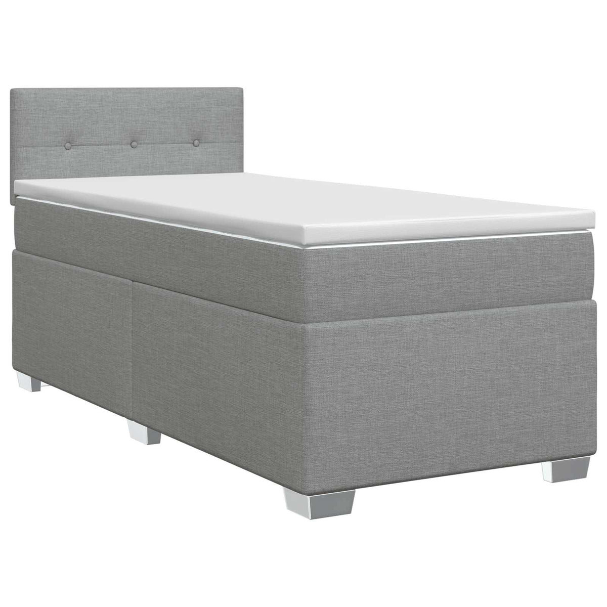 Boxmadras med topmadras Lysegrå 100 x 200 cm Stof