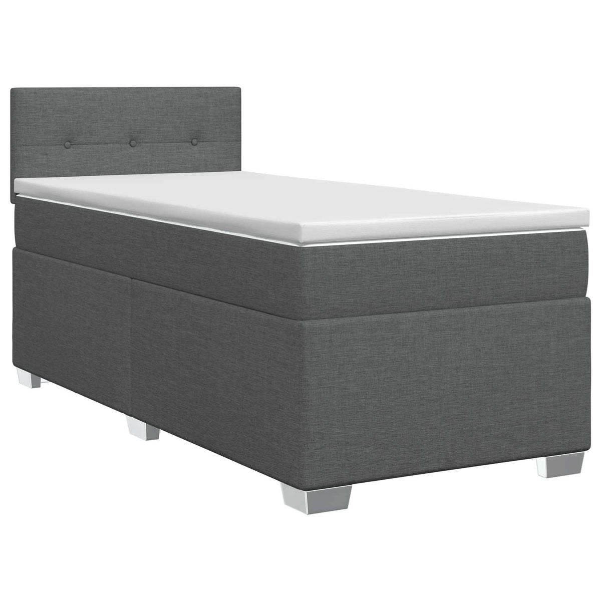 Boxmadras med topmadras Mørkegrå 100 x 200 cm Stof