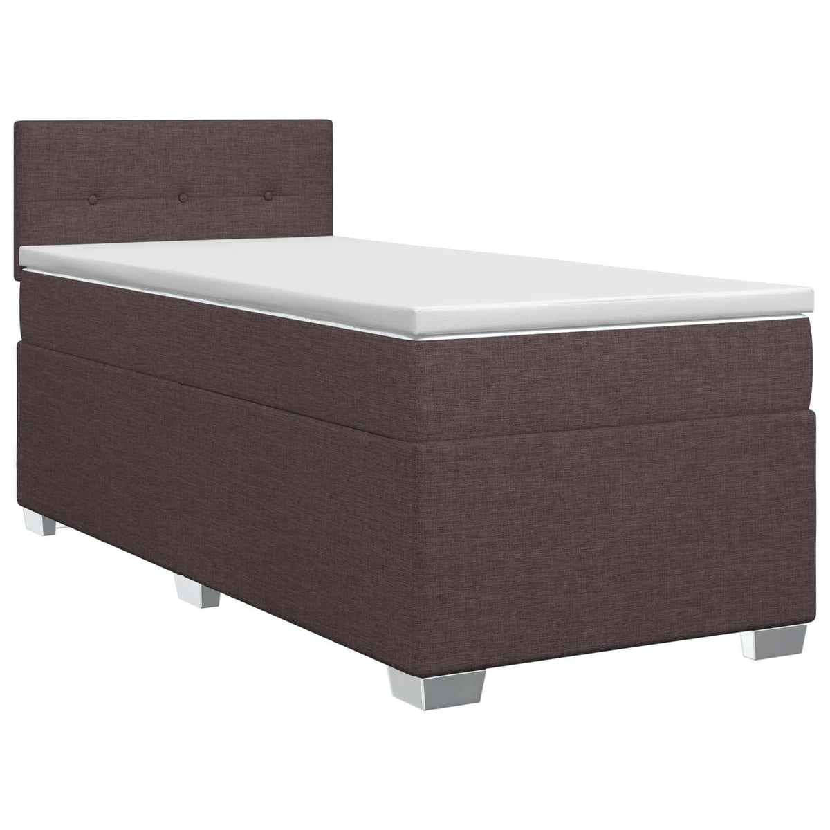 Boxmadras med topmadras Mørk Brun 100 x 200 cm Stof
