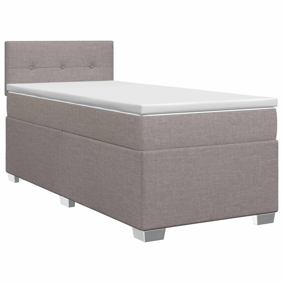 Boxmadras med topmadras Gråbrun 100 x 200 cm Stof