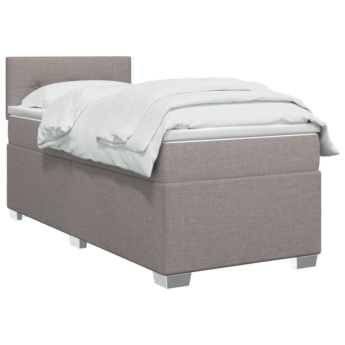 Boxmadras med topmadras Gråbrun 100 x 200 cm Stof