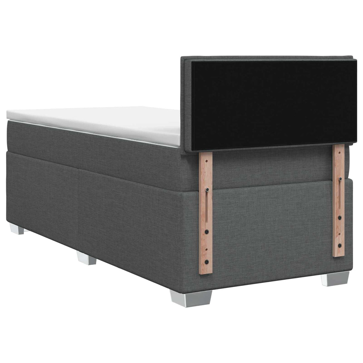 Boxmadras med topmadras Mørkegrå 100 x 200 cm Stof