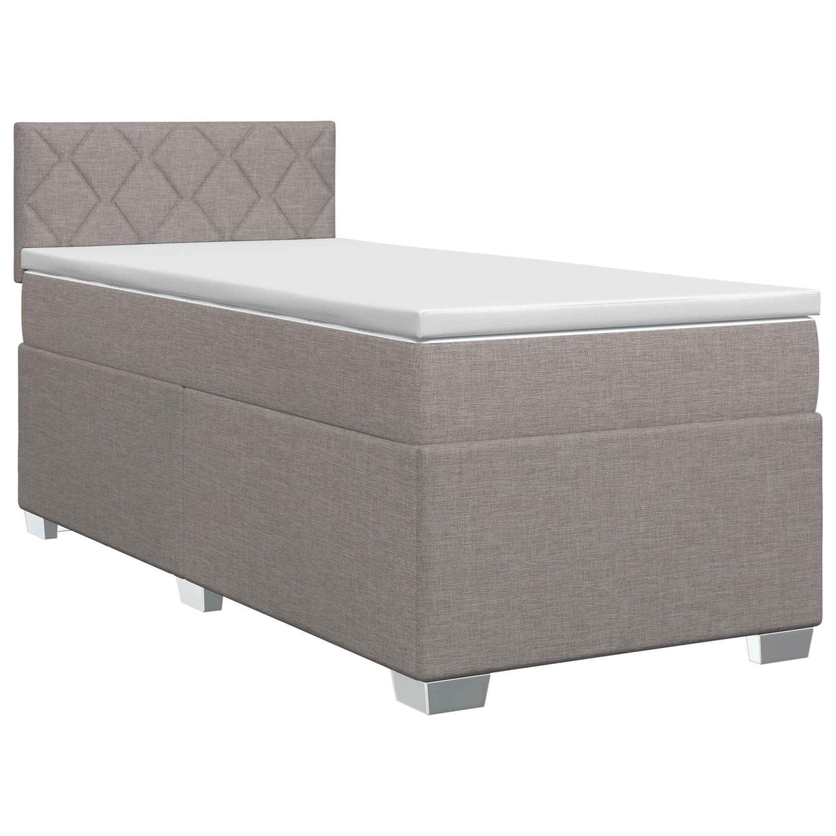 Boxmadras med topmadras Gråbrun 100 x 200 cm Stof