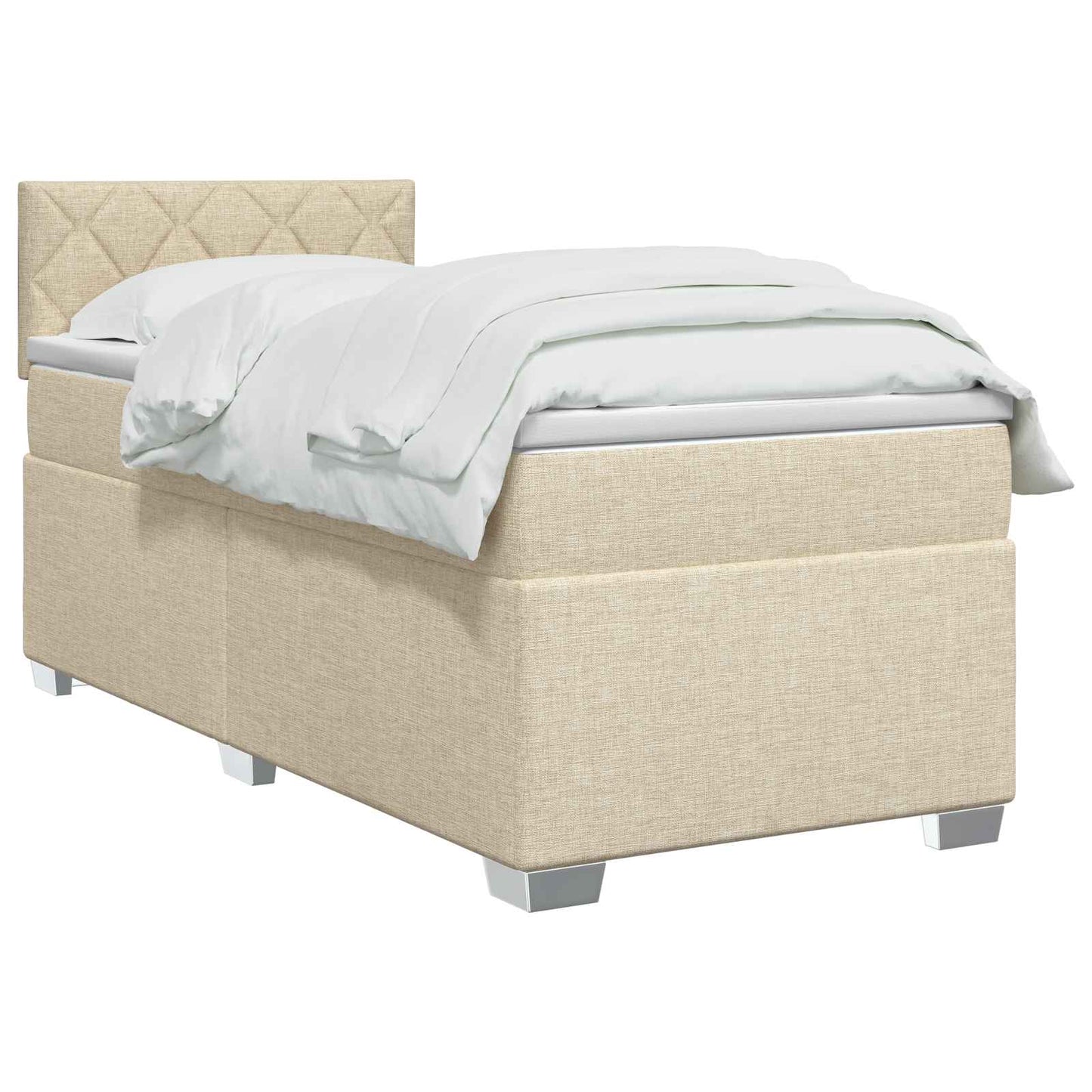 Boxmadras med topmadras Cremefarvet 100 x 200 cm Stof