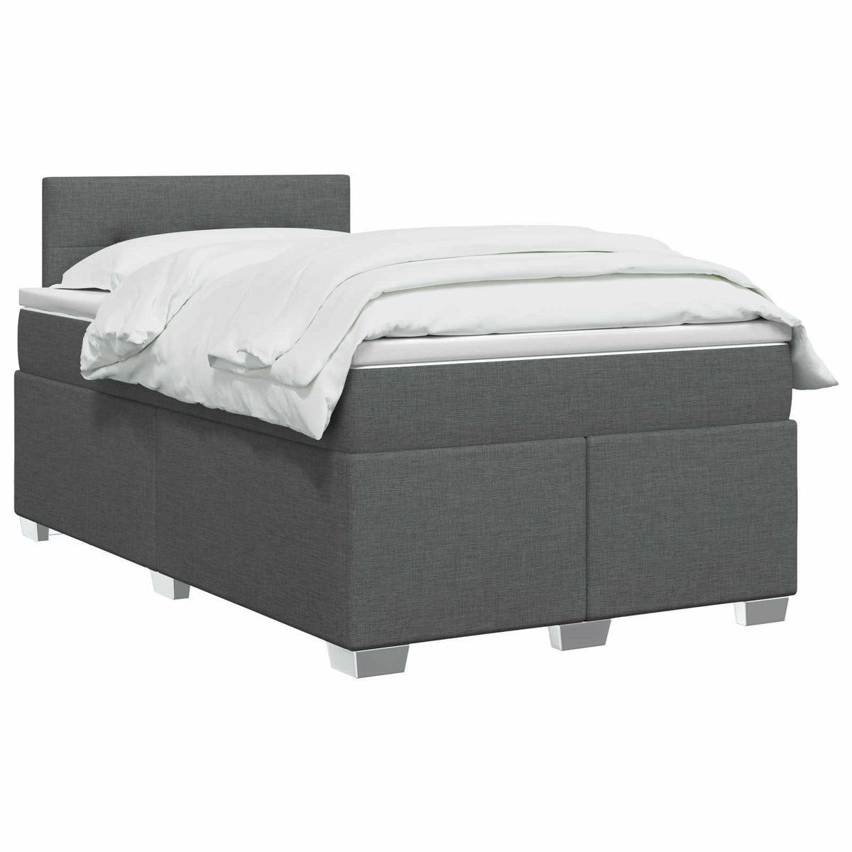 Boxmadras med topmadras Mørkegrå 120 x 190 cm Stof