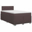 Boxmadras med topmadras Mørk Brun 120 x 190 cm Stof