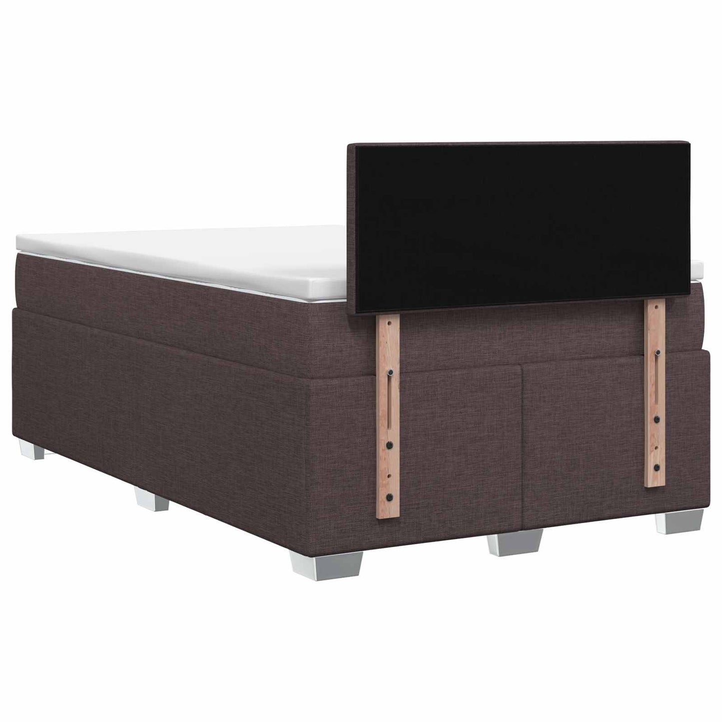 Boxmadras med topmadras Mørk Brun 120 x 190 cm Stof