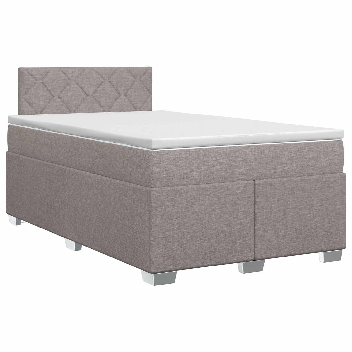 Boxmadras med topmadras Gråbrun 120 x 190 cm Stof