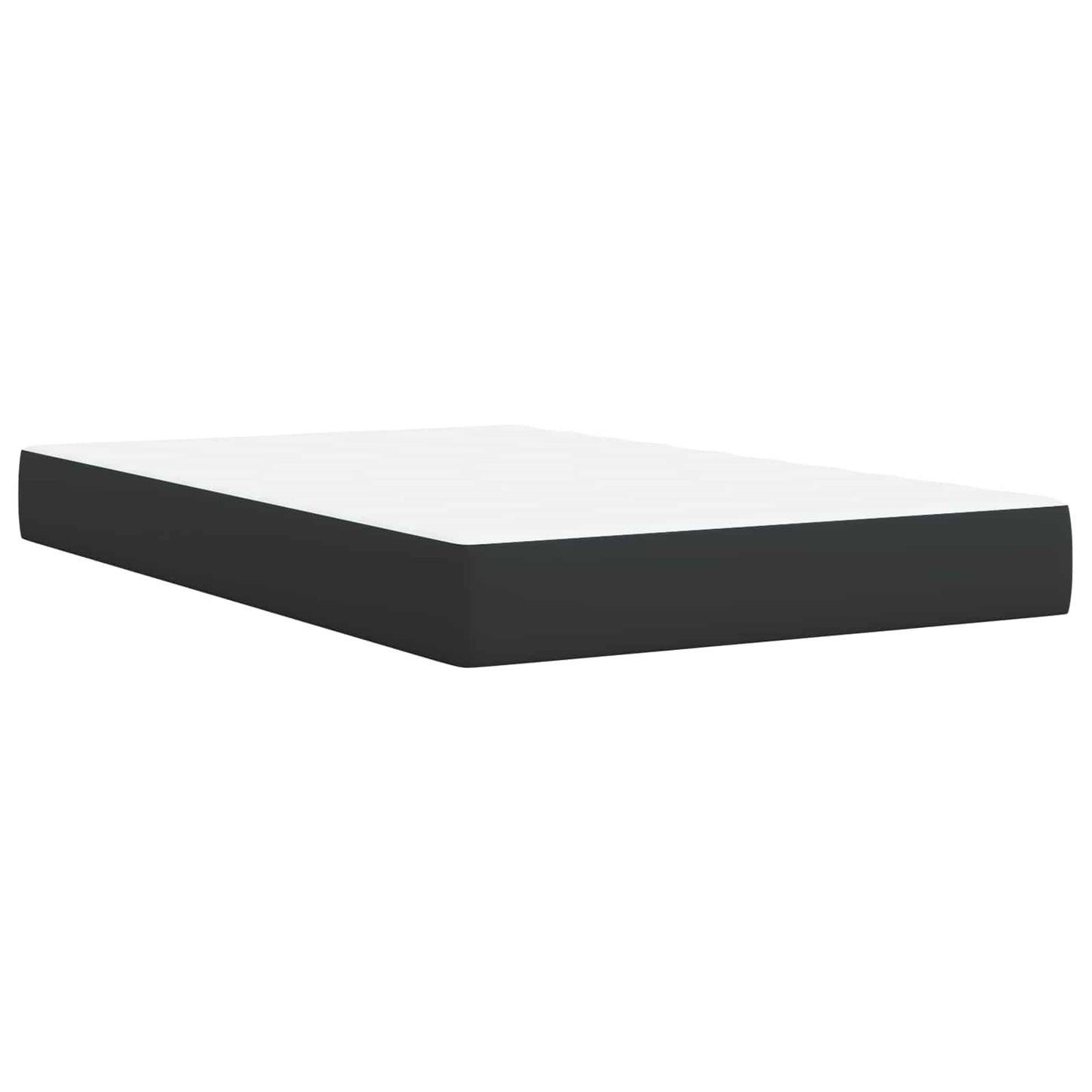 Boxmadras med topmadras med hovedgærde Sort 120 x 200 cm Stof