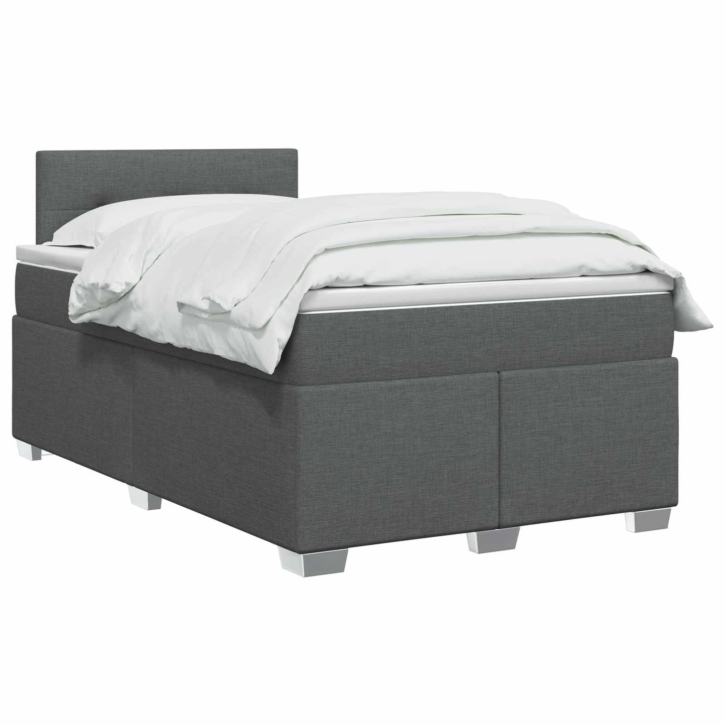 Boxmadras med topmadras Mørkegrå 120 x 200 cm Stof