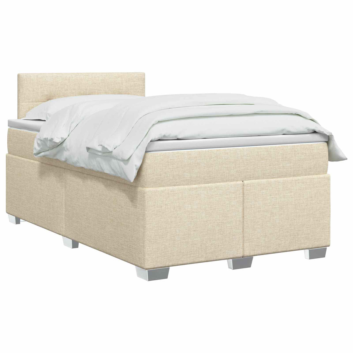 Boxmadras med topmadras Cremefarvet 120 x 200 cm Stof