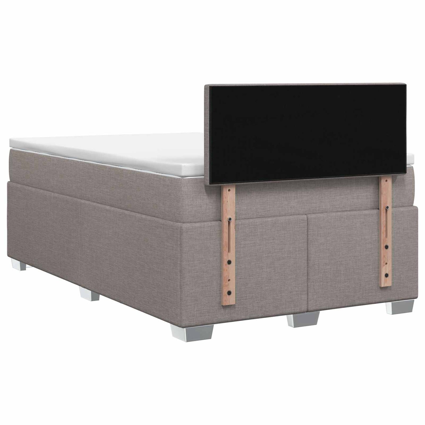 Boxmadras med topmadras Gråbrun 120 x 200 cm Stof