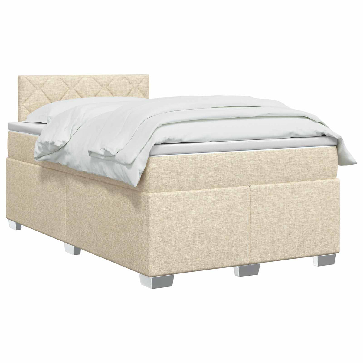 Boxmadras med topmadras Cremefarvet 120 x 200 cm Stof