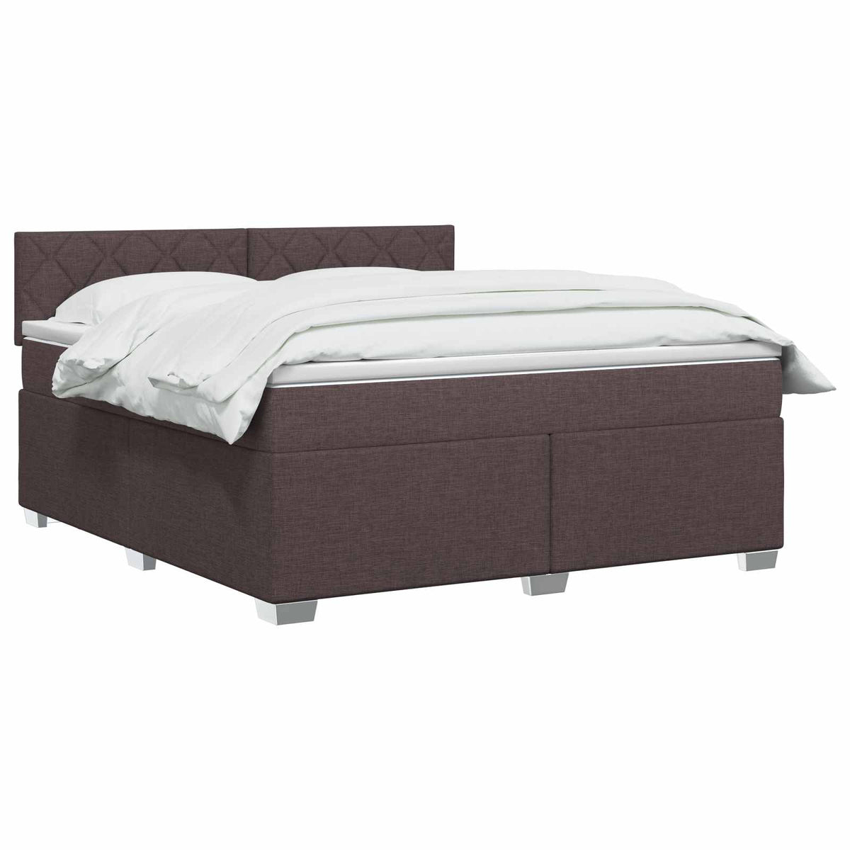 Boxmadras med topmadras Mørk Brun 140 x 190 cm Stof