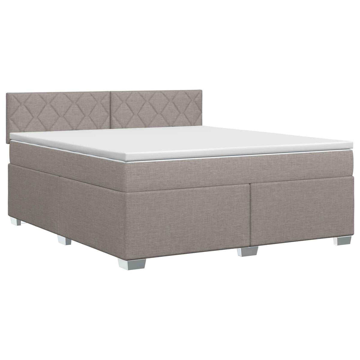 Boxmadras med topmadras Gråbrun 140 x 190 cm Stof