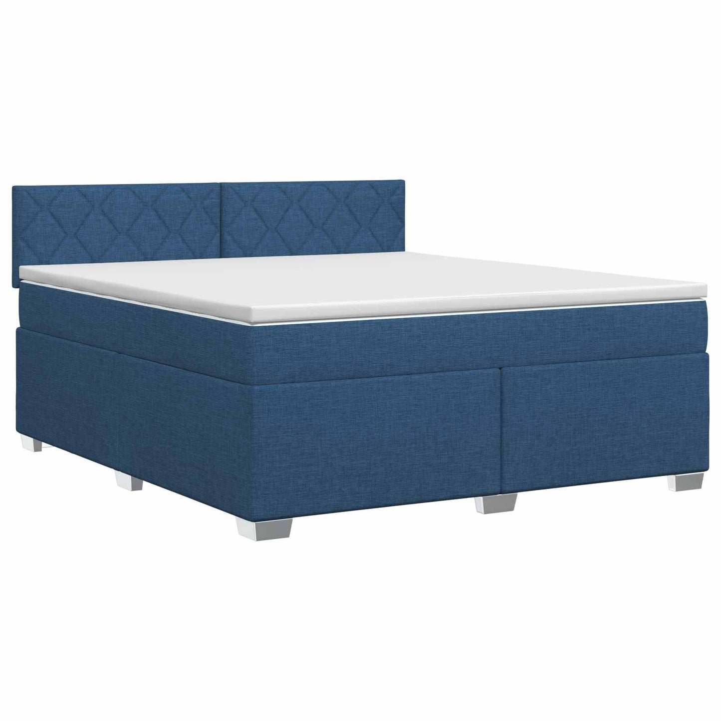 Boxmadras med topmadras med hovedgærde Blå 140 x 190 cm Stof