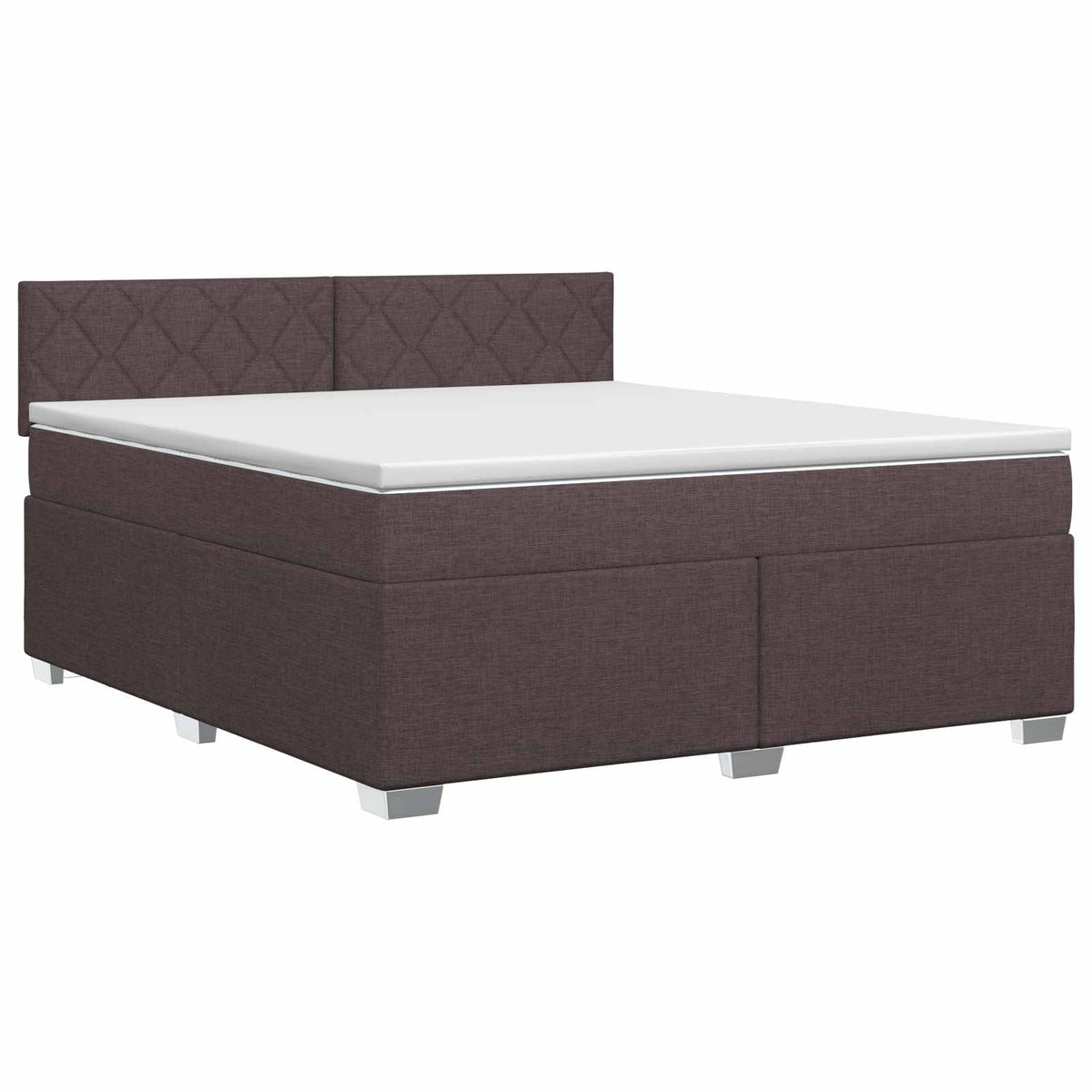 Boxmadras med topmadras Mørk Brun 140 x 200 cm Stof