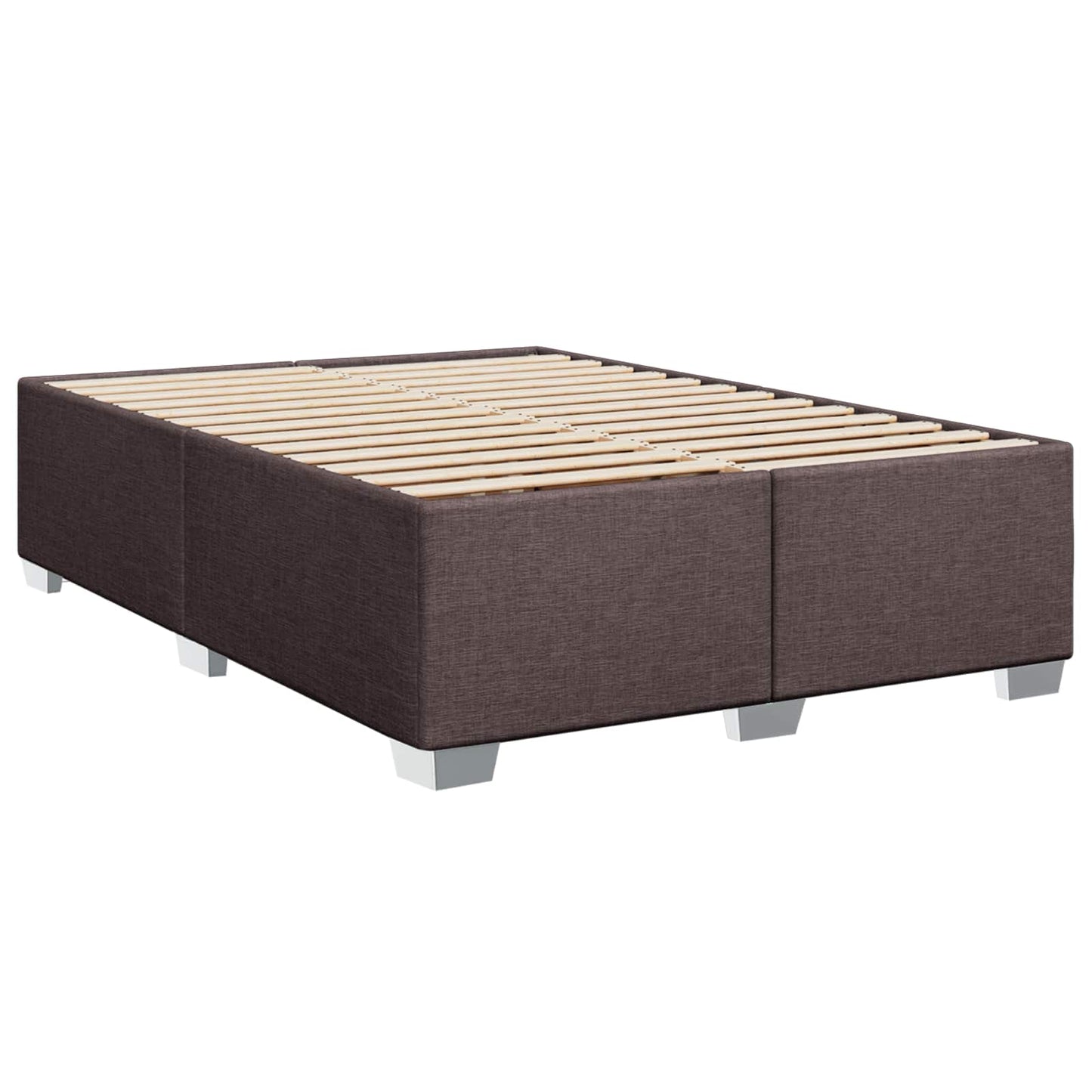 Boxmadras med topmadras Mørk Brun 140 x 200 cm Stof