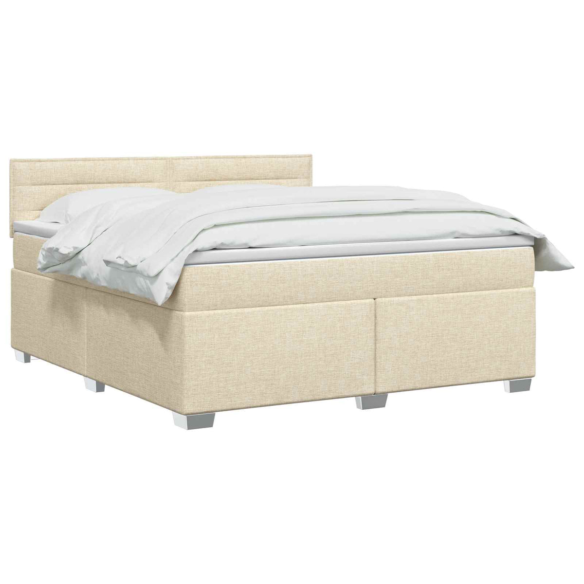Boxmadras med topmadras Cremefarvet 160 x 200 cm Stof