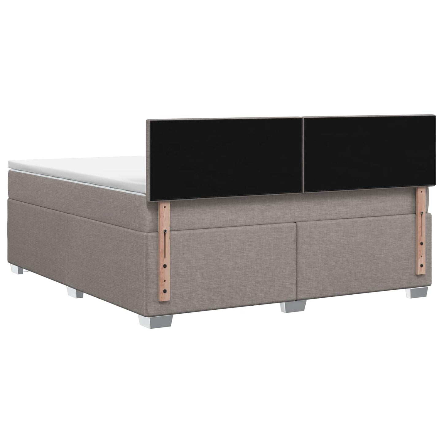 Boxmadras med topmadras Gråbrun 160 x 200 cm Stof
