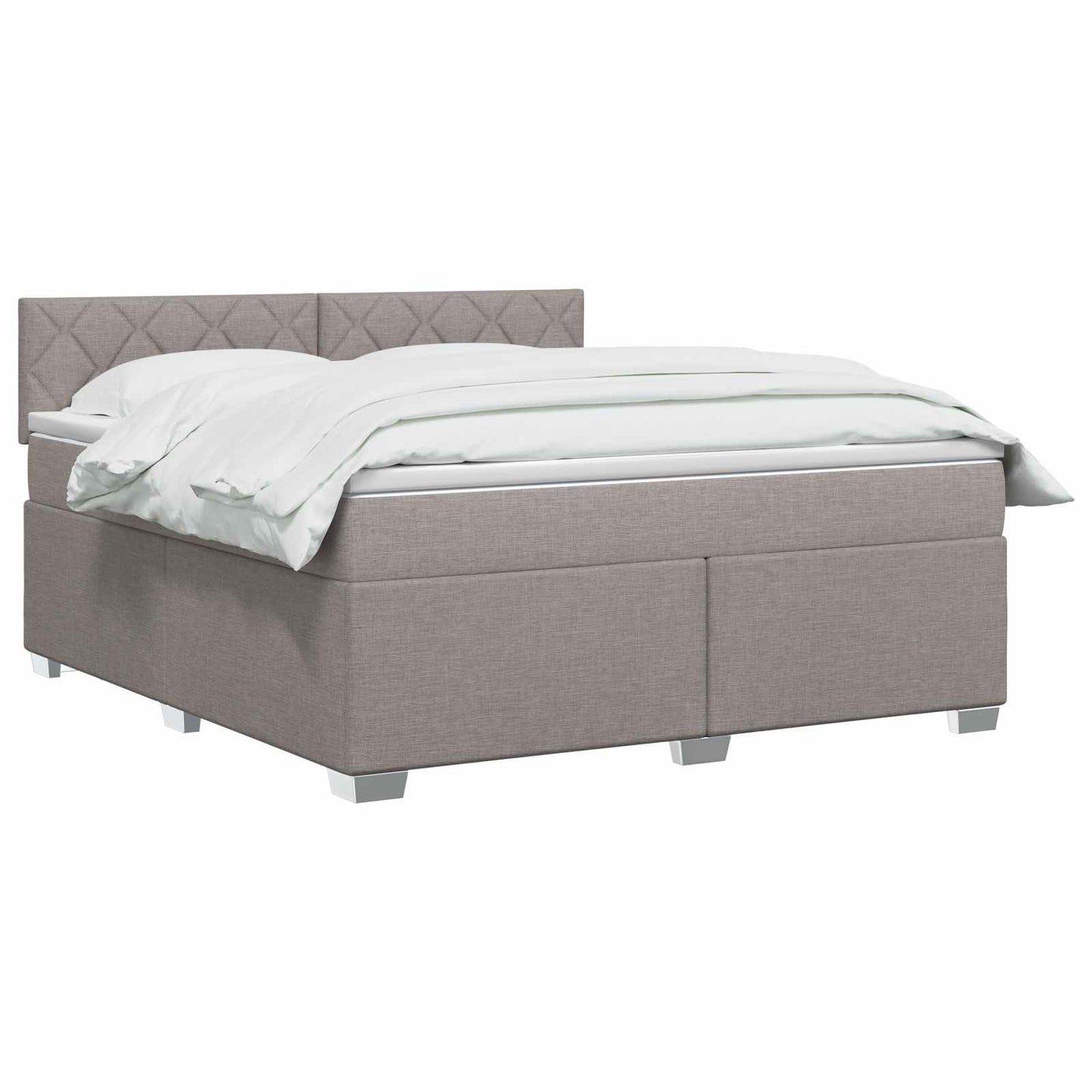 Boxmadras med topmadras Gråbrun 160 x 200 cm Stof