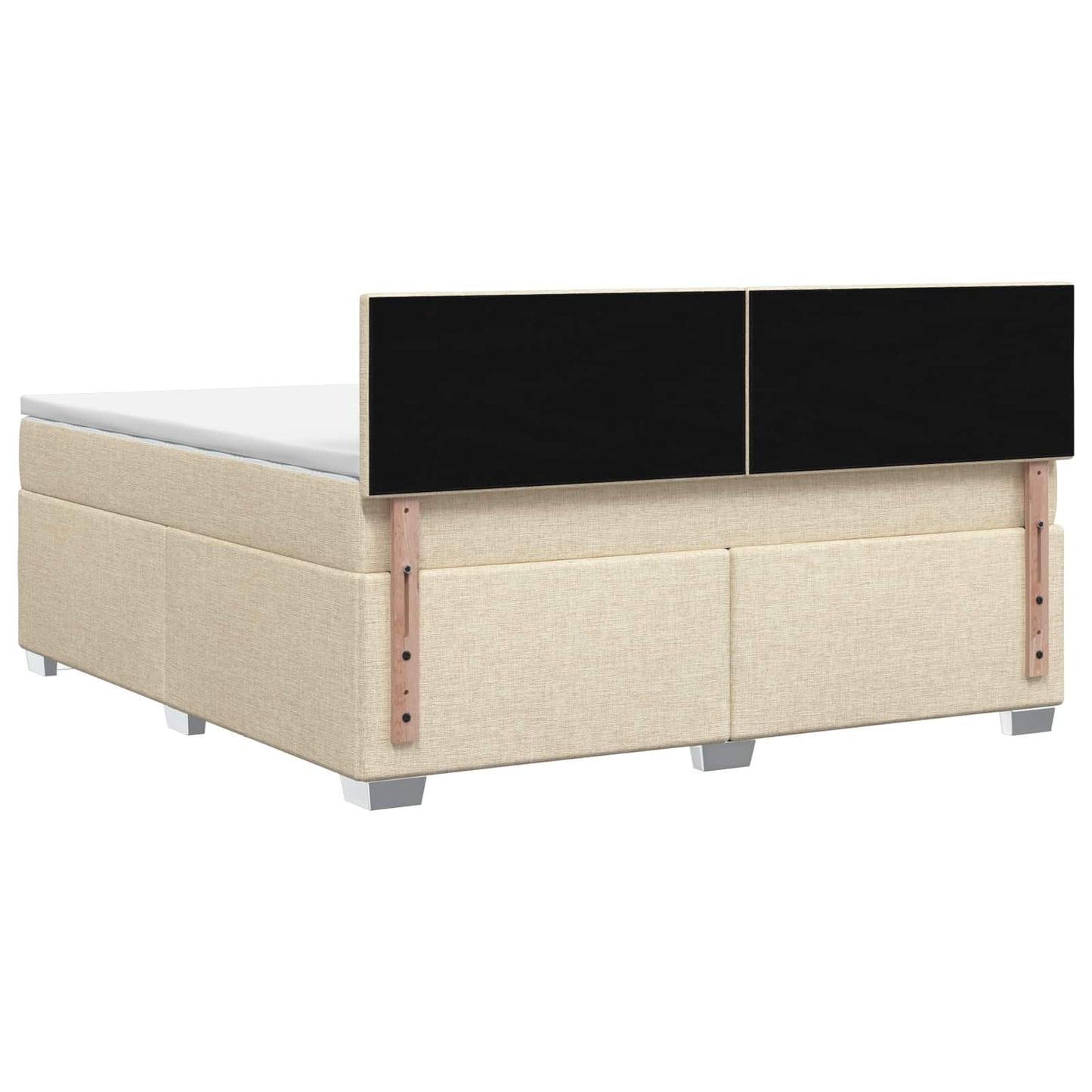 Boxmadras med topmadras Cremefarvet 160 x 200 cm Stof