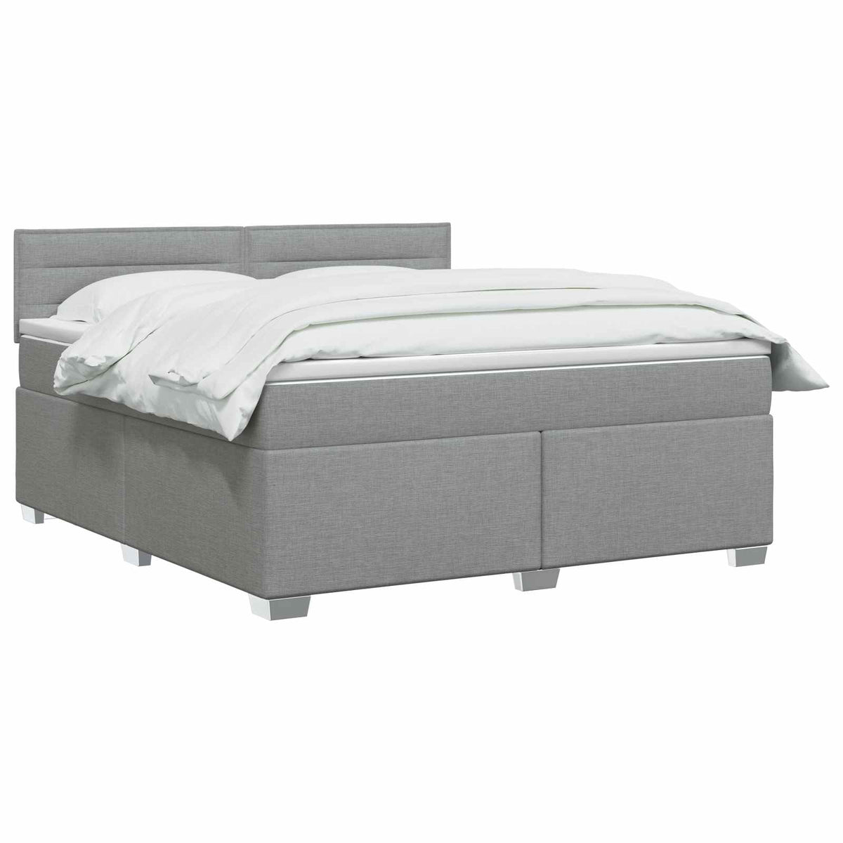 Boxmadras med topmadras Lysegrå 180 x 200 cm Stof