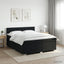 Boxmadras med topmadras med hovedgærde Sort 140 x 190 cm Stof