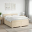 Boxmadras med topmadras Cremefarvet 160 x 200 cm Stof