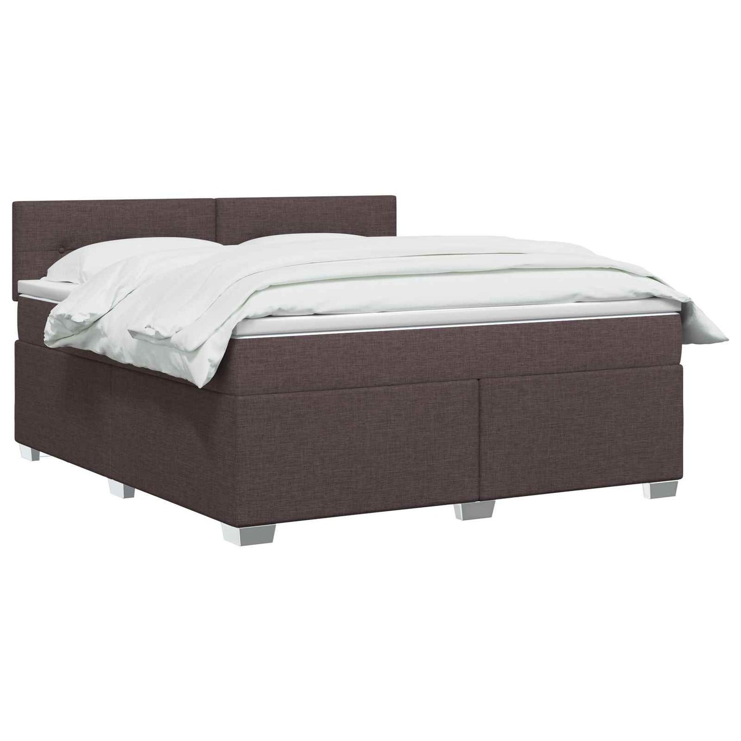 Boxmadras med topmadras Mørk Brun 180 x 200 cm Stof