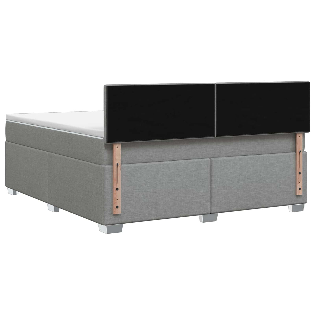 Boxmadras med topmadras Lysegrå 180 x 200 cm Stof