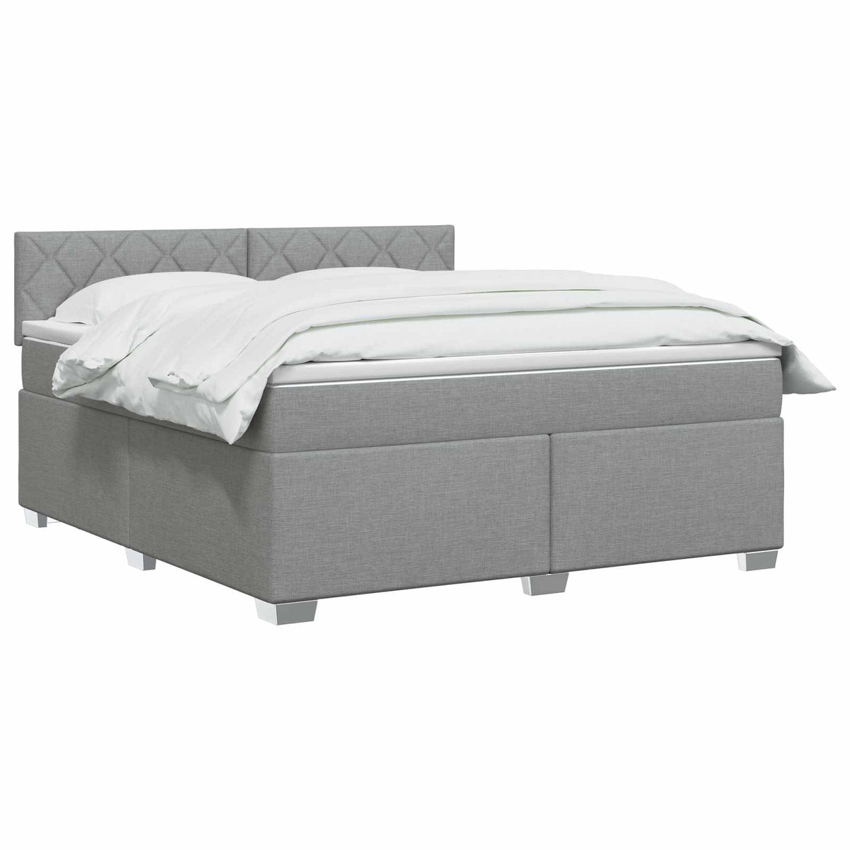Boxmadras med topmadras Lysegrå 180 x 200 cm Stof