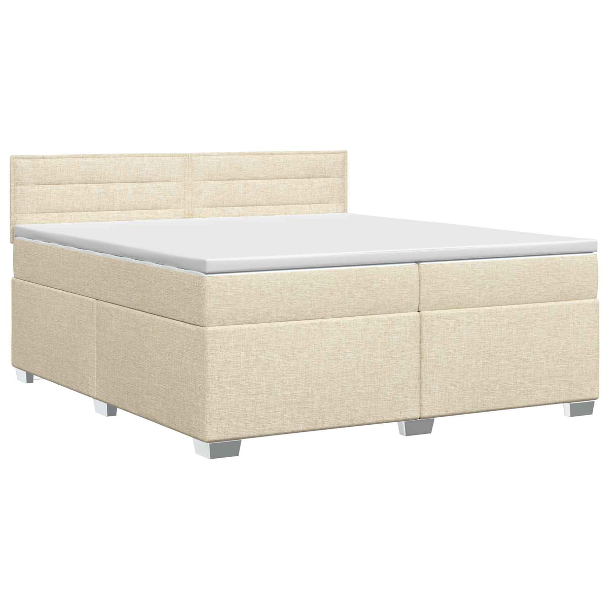 Boxmadras med topmadras Cremefarvet 200 x 200 cm Stof