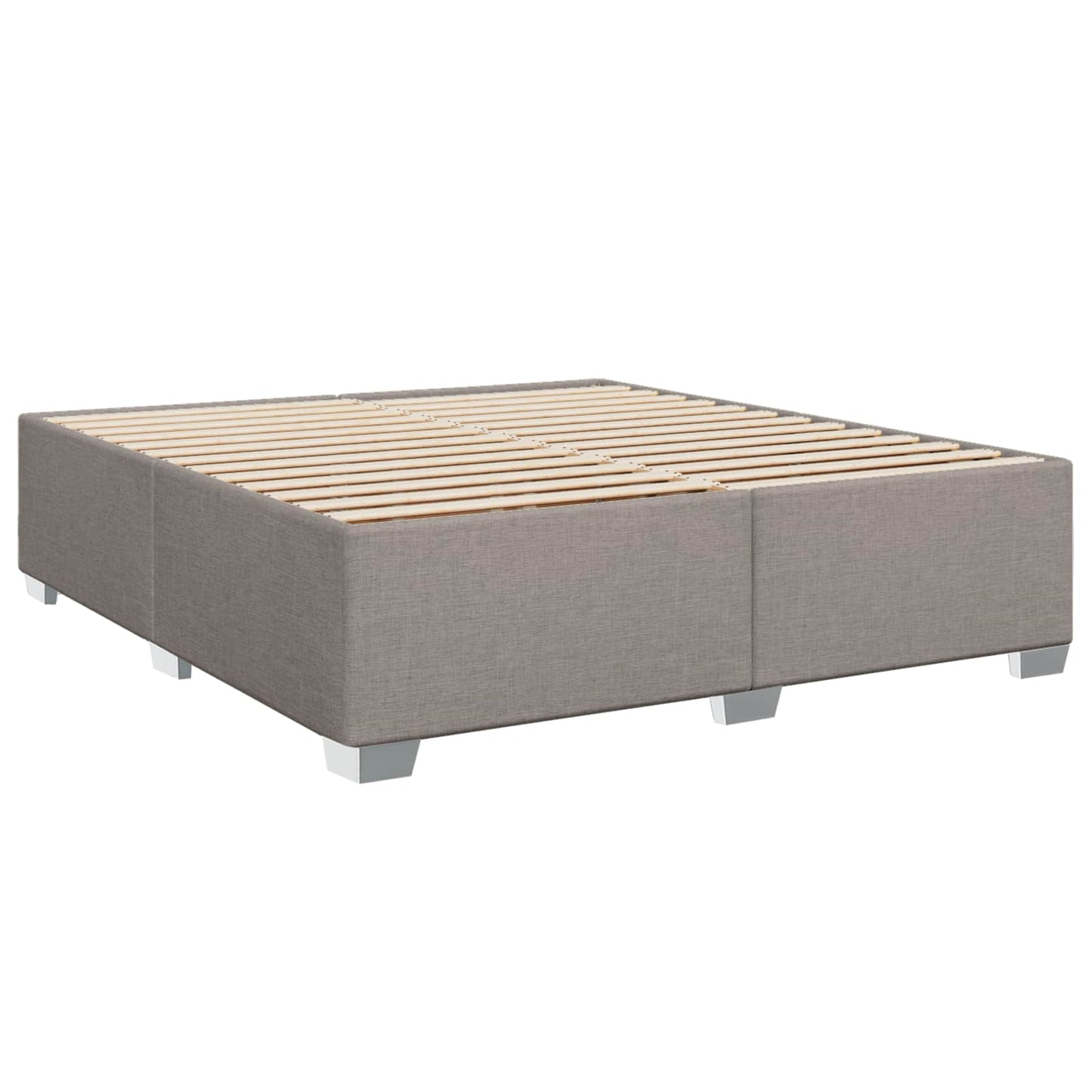 Boxmadras med topmadras Gråbrun 200 x 200 cm Stof